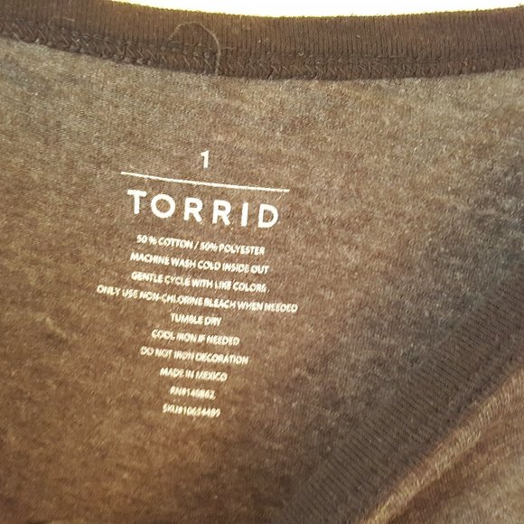 TORRID Ziggy Tee SZ 114/16 1X Bowie Gray - Picture 2 of 2